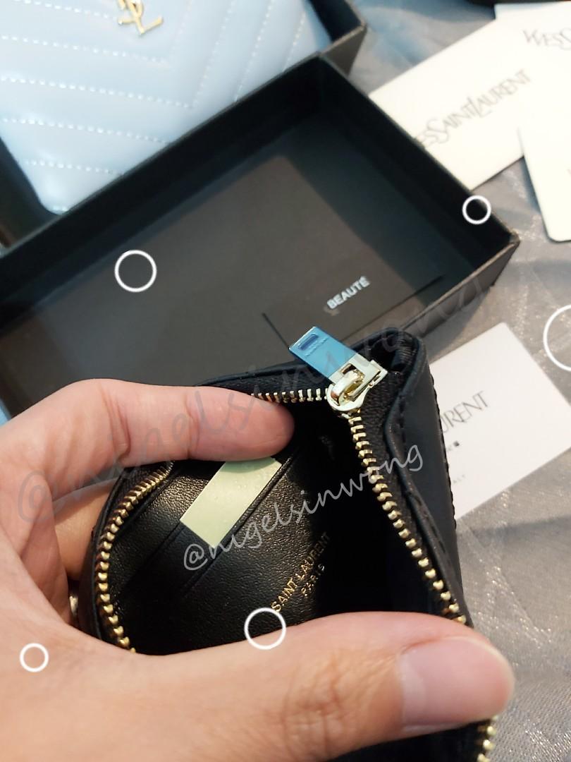 限量ysl gift set vip gift coin bag zipper with key ring 小羊皮零