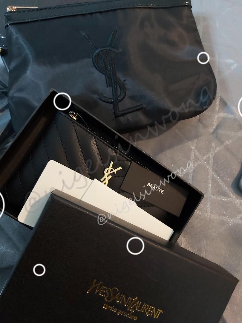 限量ysl gift set vip gift coin bag zipper with key ring 小羊皮零