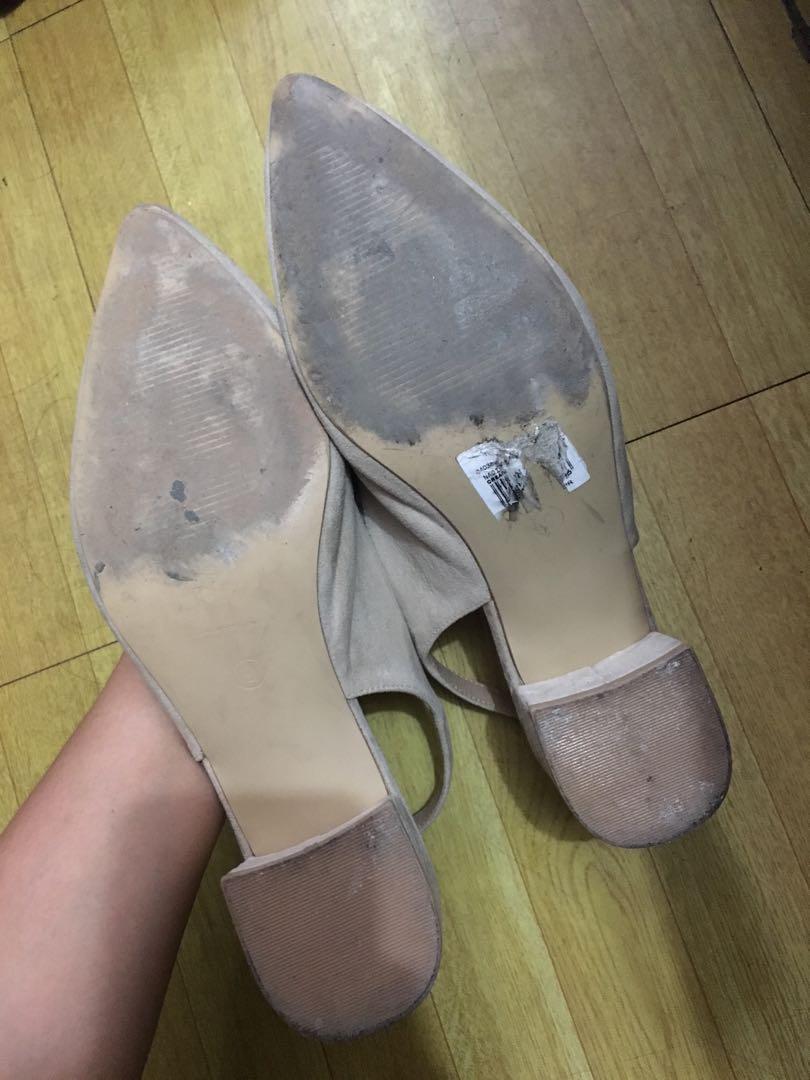 Parisian Nude Block Heels Women S Fashion Footwear Heels On Carousell