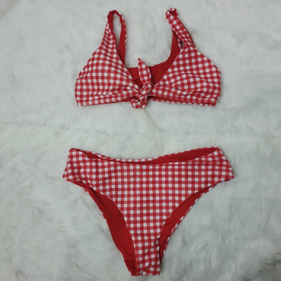 Plaid Red Bikini Women S Fashion Swimwear Bikinis Swimsuits On