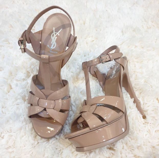 New Ysl Tribute Cm Nude Poudre Patent Barang Mewah Pakaian Di Carousell