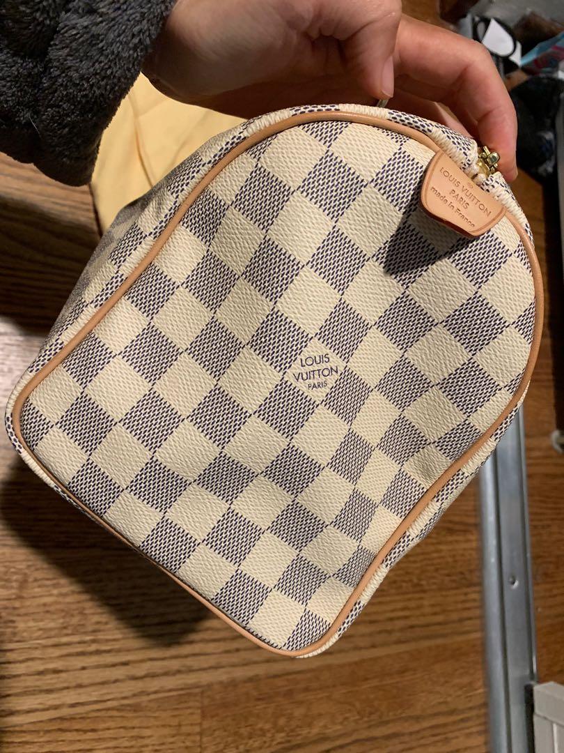 lv speedy 25 白色棋盘格