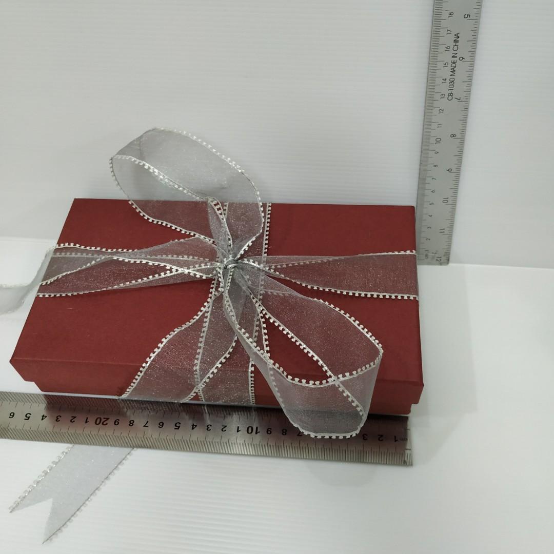 brown gift box match with silver ribbon elegant gifts box