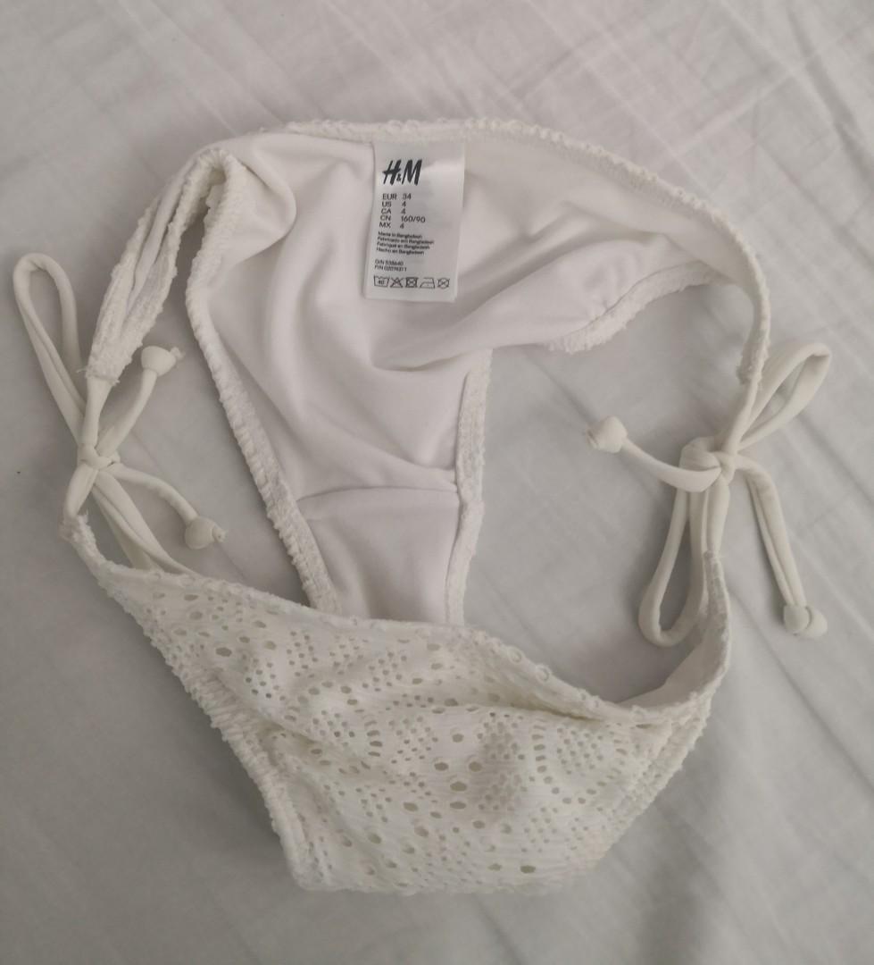White Eyelet Lace String Bikini Bottom Women S Fashion Swimwear