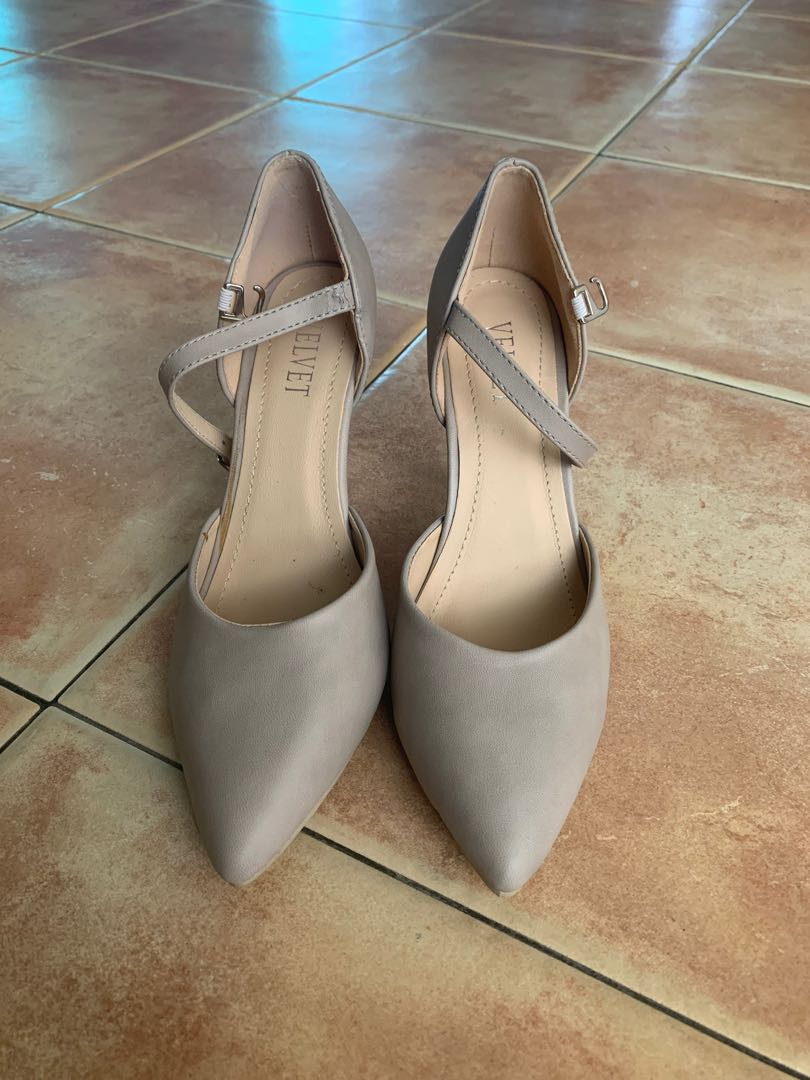 Ankle Strap Heels In Nude Women S Fashion Footwear Heels On Carousell