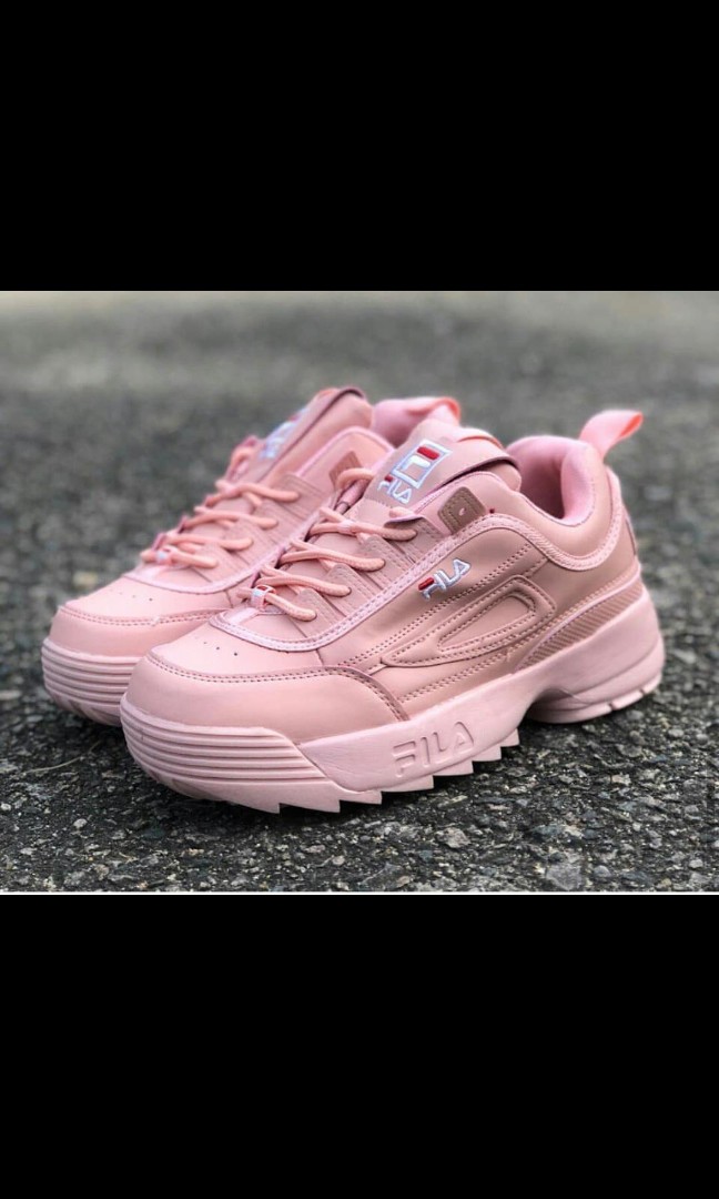 Fila Disruptor V Nude Pink Women S Fashion Footwear Flats On Carousell