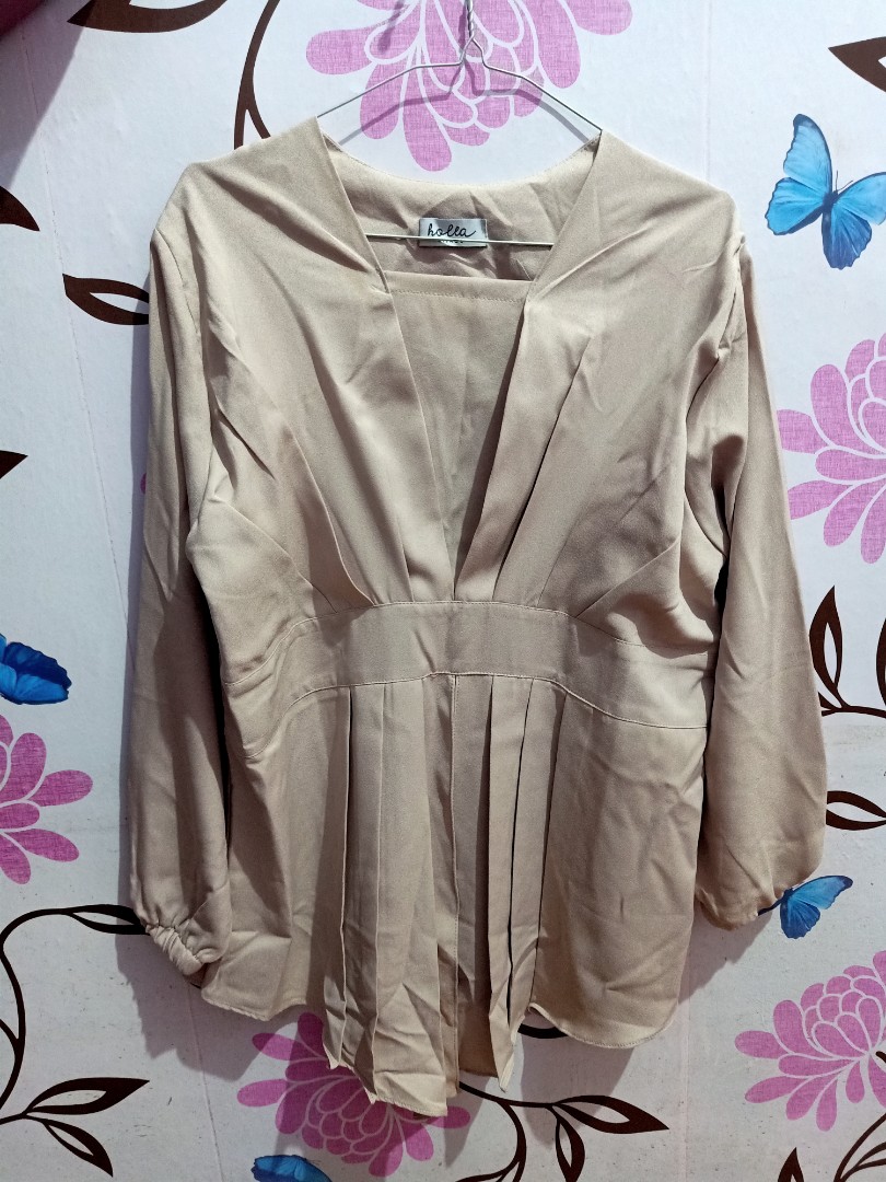 Mididress Nude Hint Dusty Pink Fesyen Wanita Pakaian Wanita Atasan