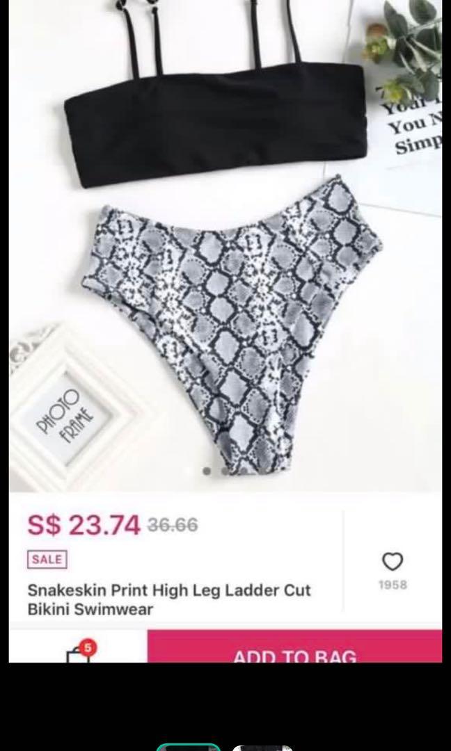 Zaful Snakeskin Bikini Women S Fashion Swimwear Bikinis Swimsuits