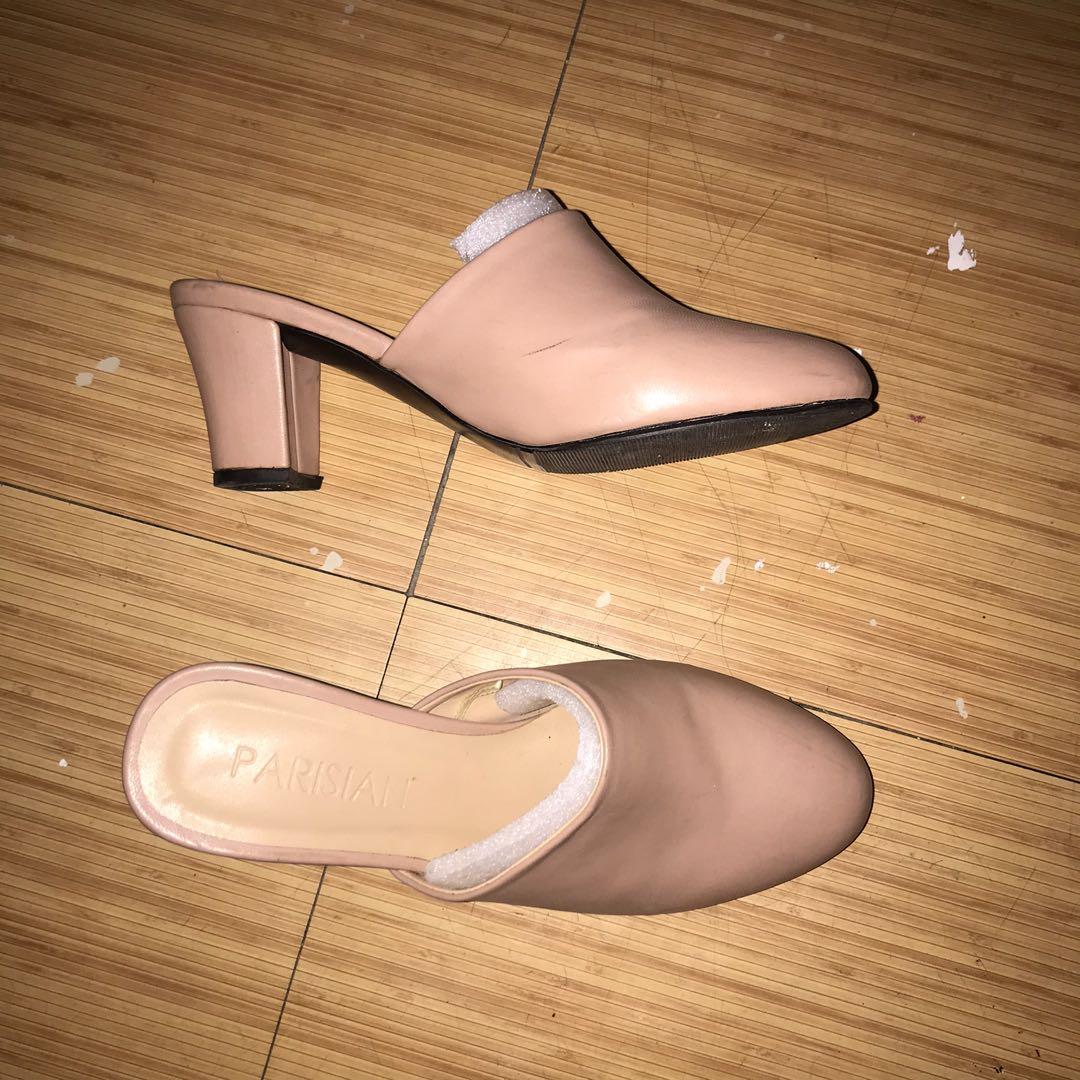 Parisian Nude Block Heels Women S Fashion Footwear Heels On Carousell