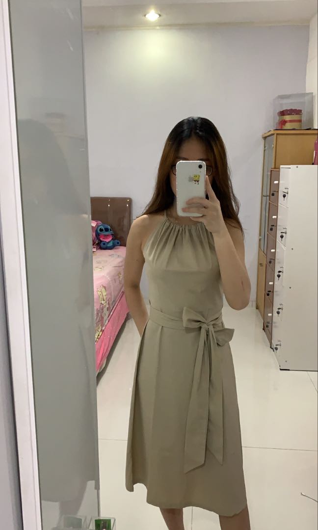Goulding Nude Dress Sena Fesyen Wanita Pakaian Wanita Gaun Rok Di