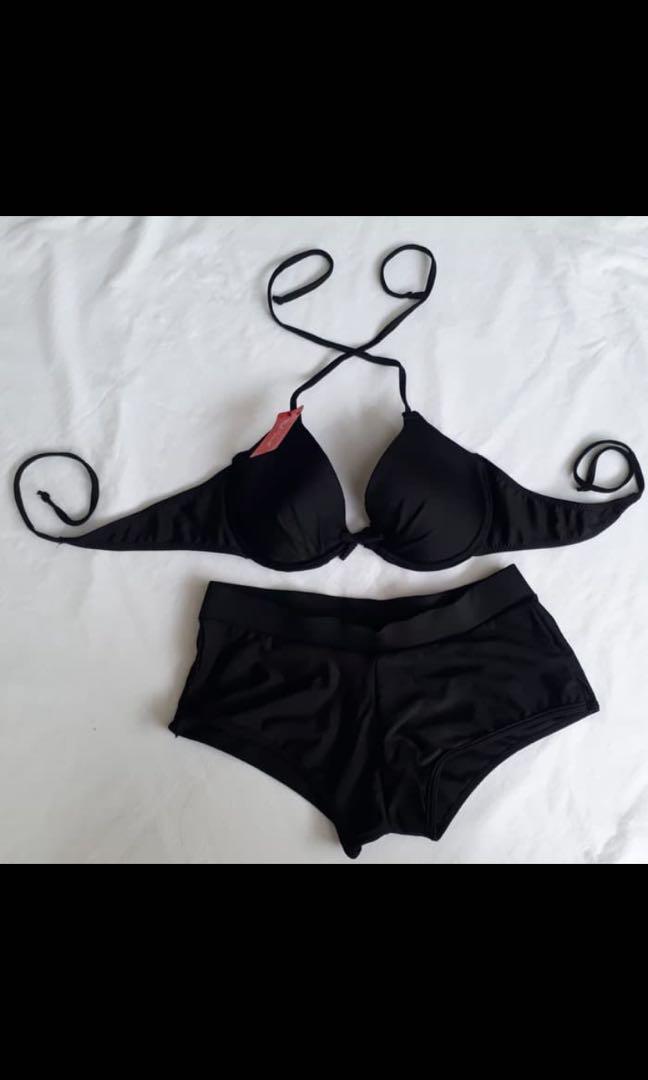 Bikini Set Black Ada Kawat Busa Fesyen Wanita Pakaian Wanita