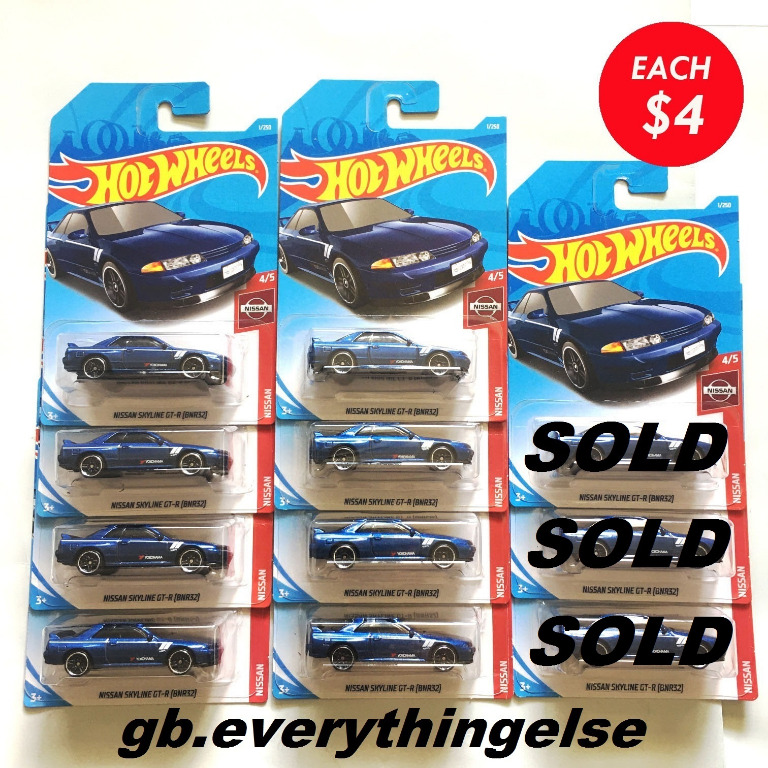 Hot Wheels Mainline JDM Nissan Skyline GT R BNR32 BCNR33 Honda Civic Mazda RX 7 Nissan 370Z