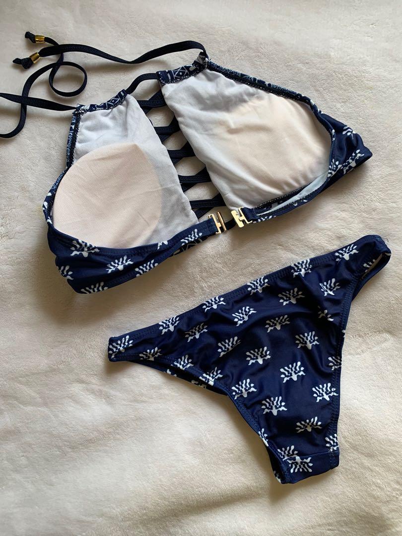 Blue Aztec Bikini Set Women S Fashion Swimwear Bikinis Swimsuits