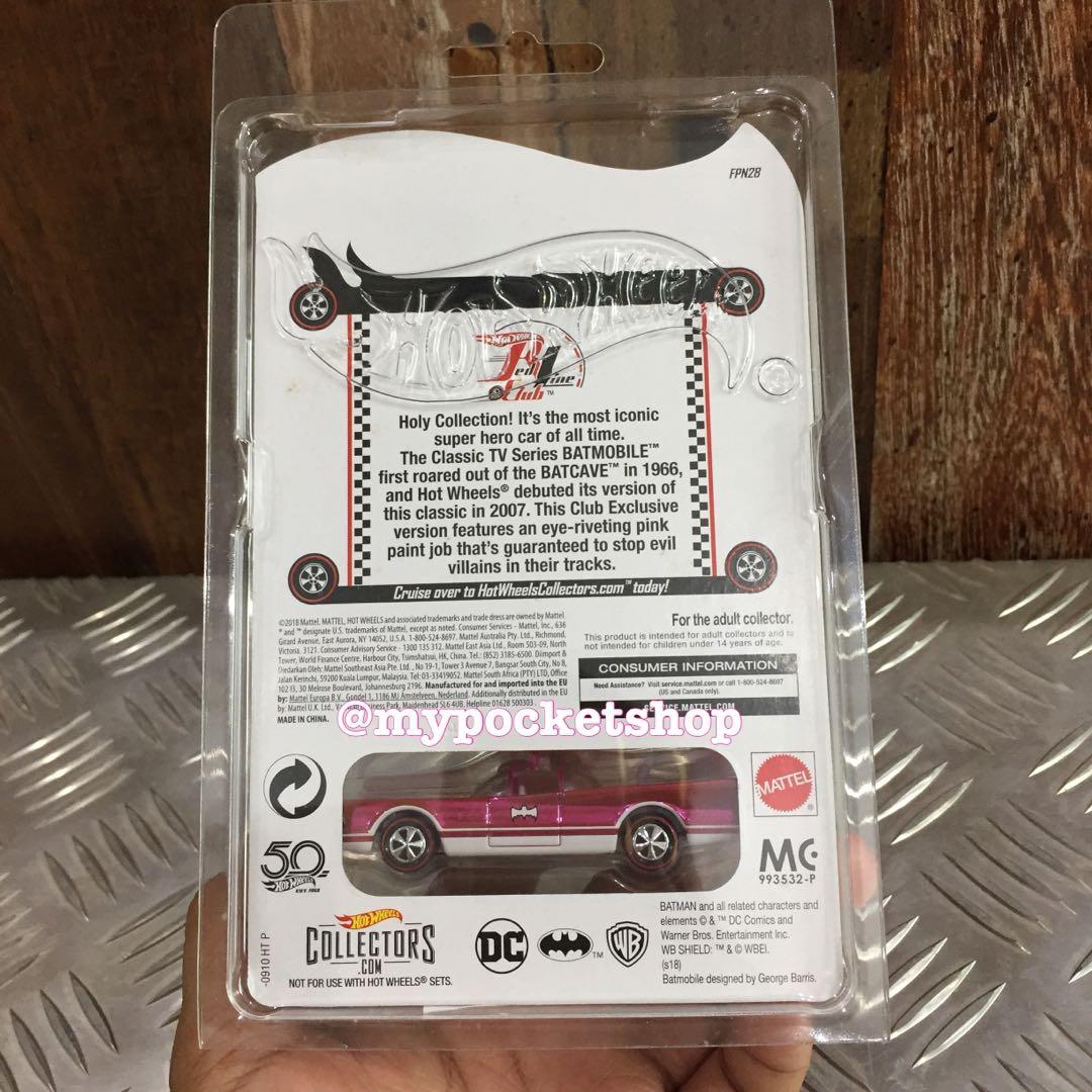 Hot Wheels Classic Tv Series Batmobile Hotwheels Redline Club Exclusive Limited Edition Pink