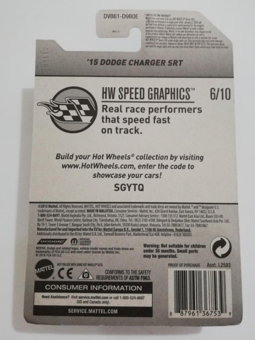 Hot Wheels HW Speed Graphics 15 Dodge Charger SRT Hobbies Toys Toys Games On Carousell