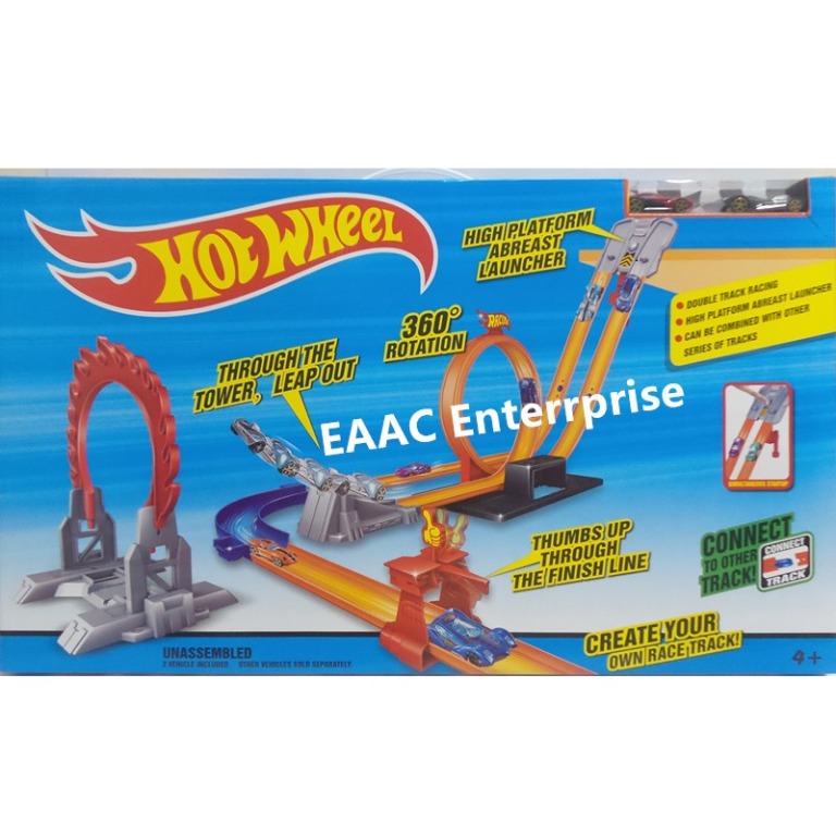 Large Set Hot Wheels Degree Speed Powerful Spin Way Track With Race Cars Hobbies Toys