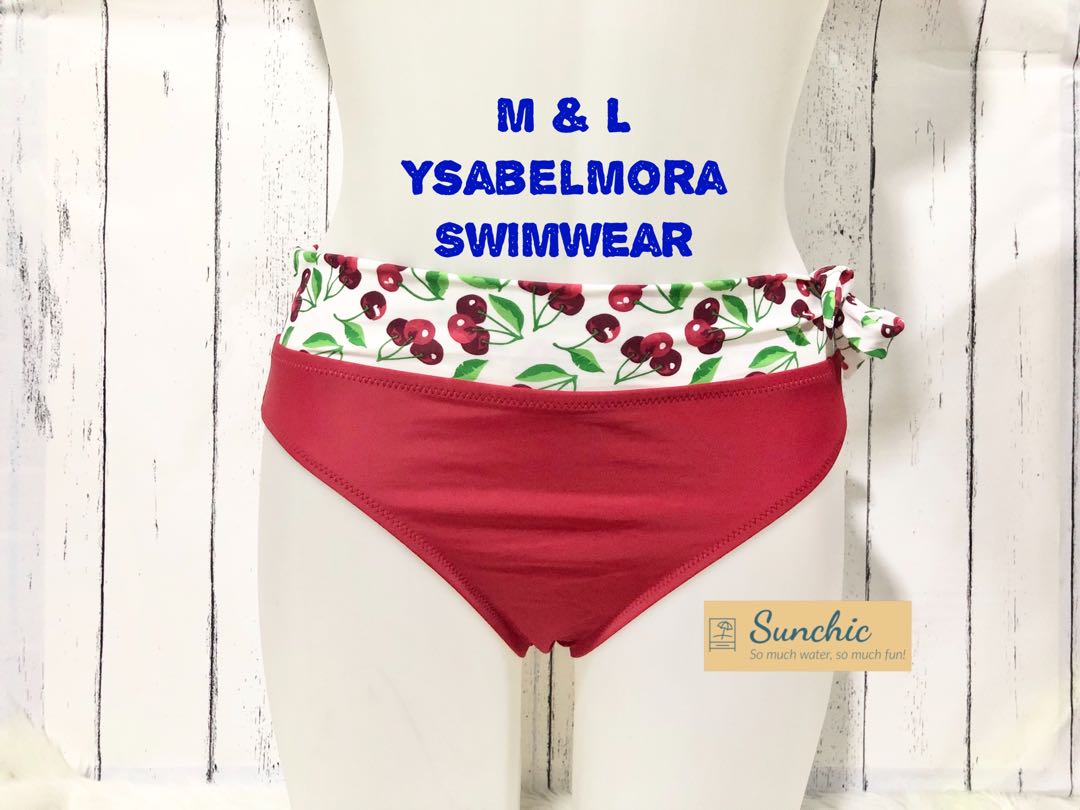 Ysabelmora Red Cherry Print Bikini Bottom Women S Fashion Bottoms