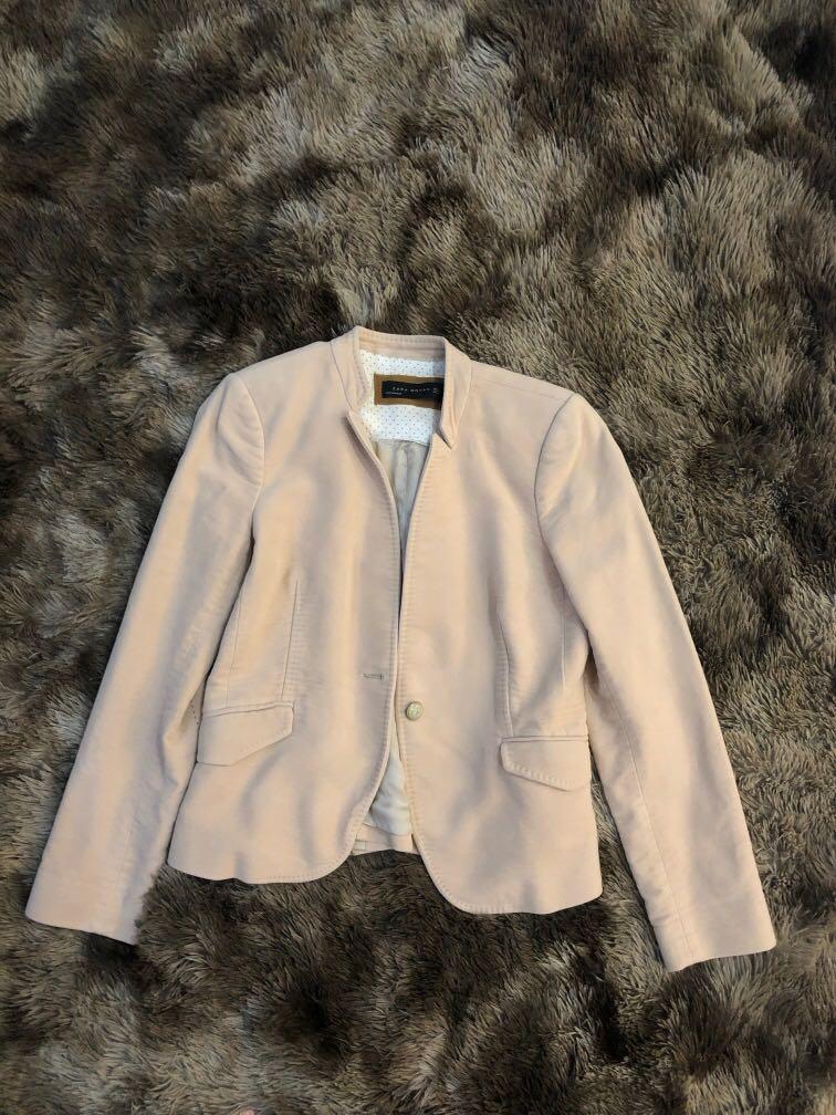 Zara Winter Jacket Nude Jaket Tebal Cream Fesyen Wanita Pakaian