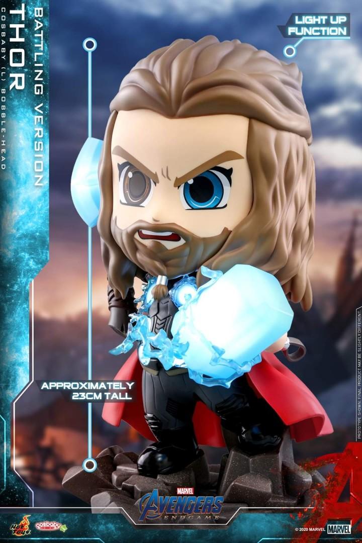 Hot Toys Avengers Endgame Large 23cm Thor Battling Version LED Light Up Function Cosbaby MISB