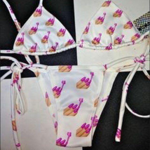 Omighty Nail Emoji Bikini Women S Fashion Swimwear Bikinis