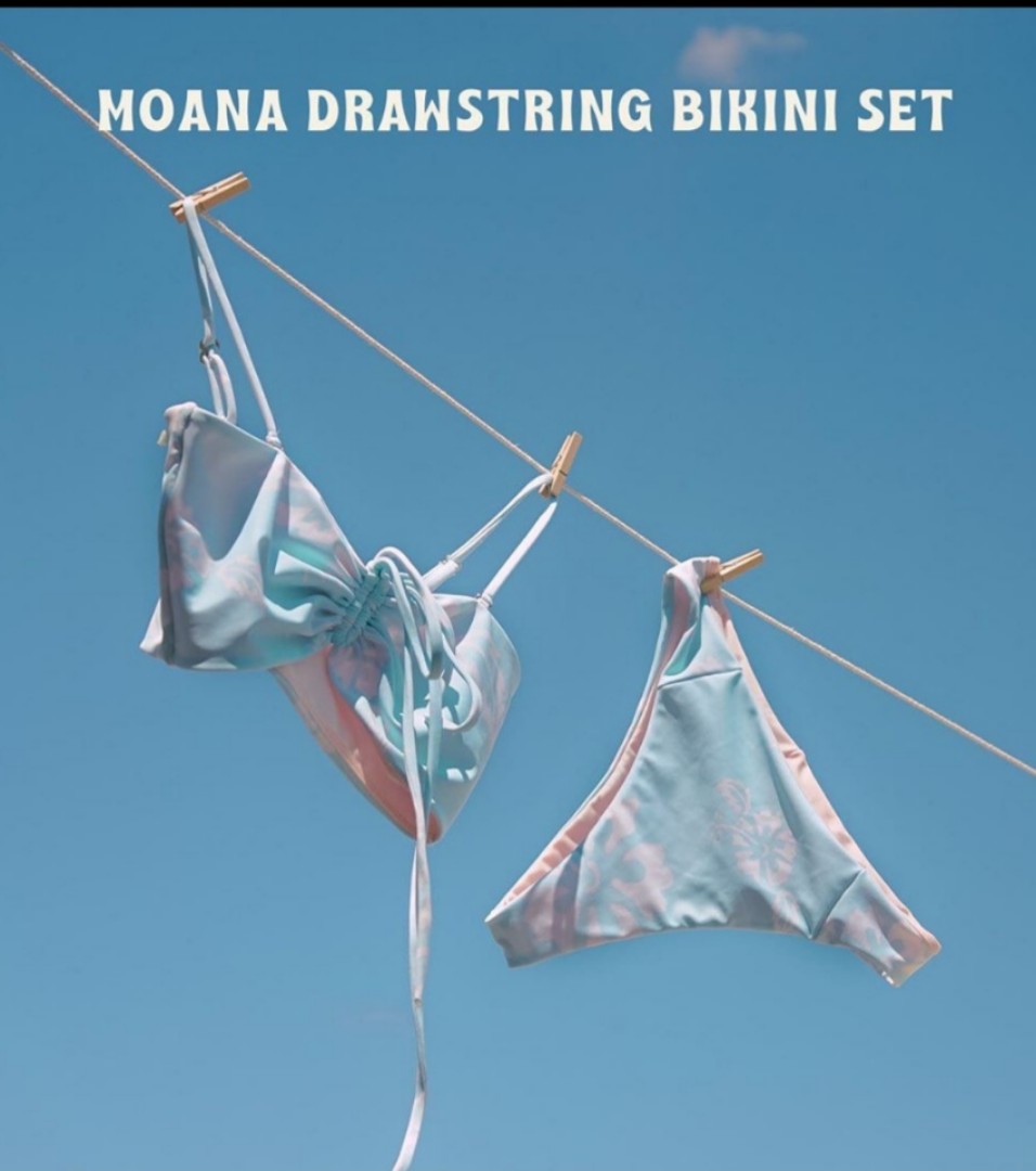 Haikini Moana Drawstring Bikini Set S M Women S Fashion Swimwear