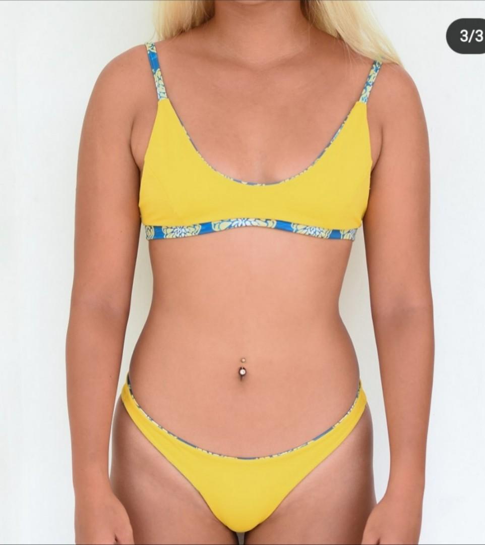 Haikini Sunflower Reversible Bikini Set S M Women S Fashion Swimwear