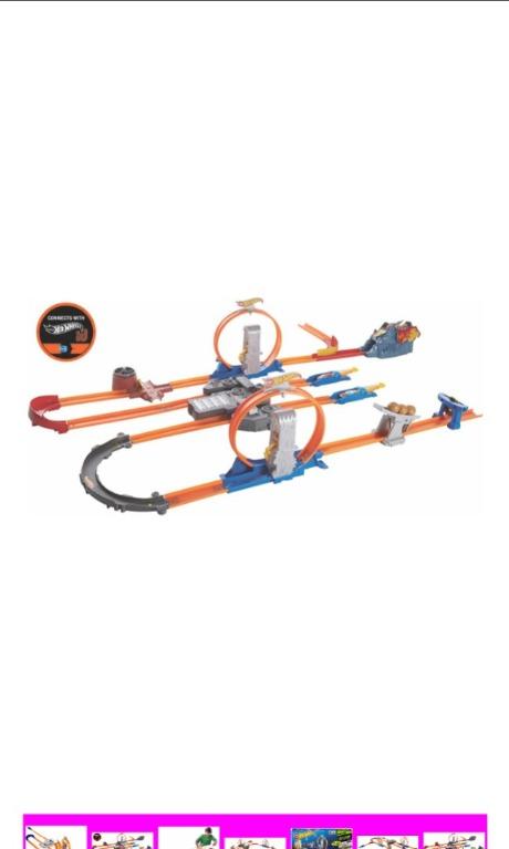 Hot Wheels Track Builder Total Turbo Takeover Track Set Toy Car Race Racing Track Circuit