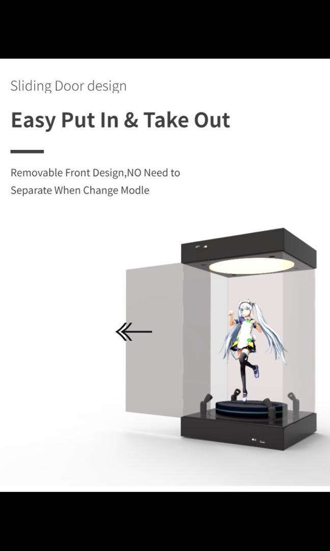 Hot Toys Figures Acrylic Display Case Self Install Clear Cube Box With Turntable Led Lights