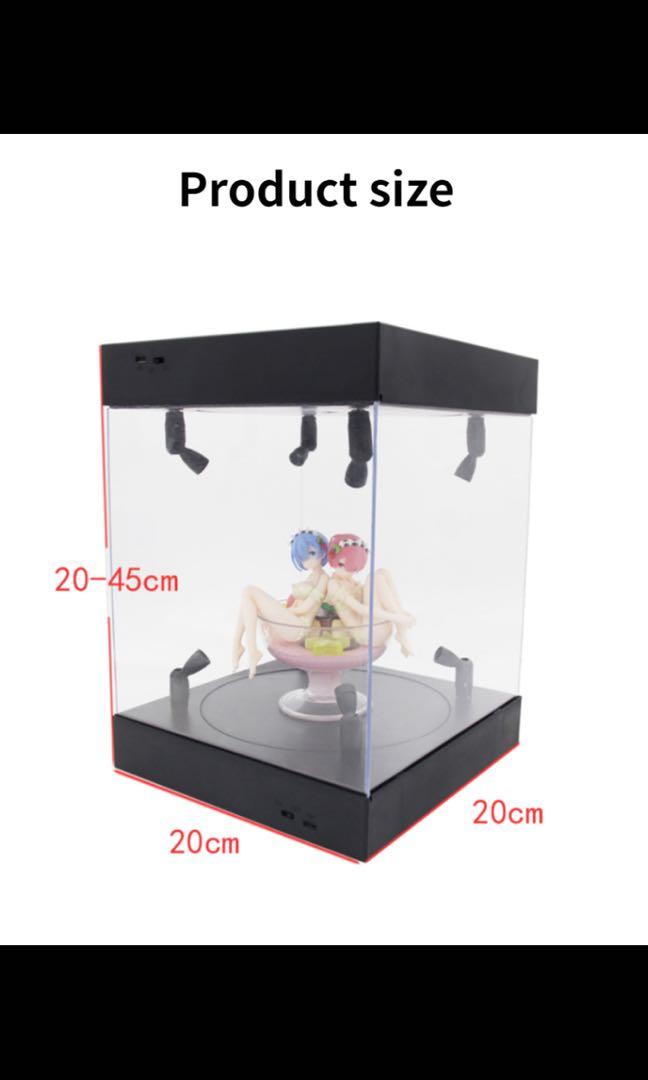 Hot Toys Figures Acrylic Display Case Self Install Clear Cube Box With Turntable Led Lights