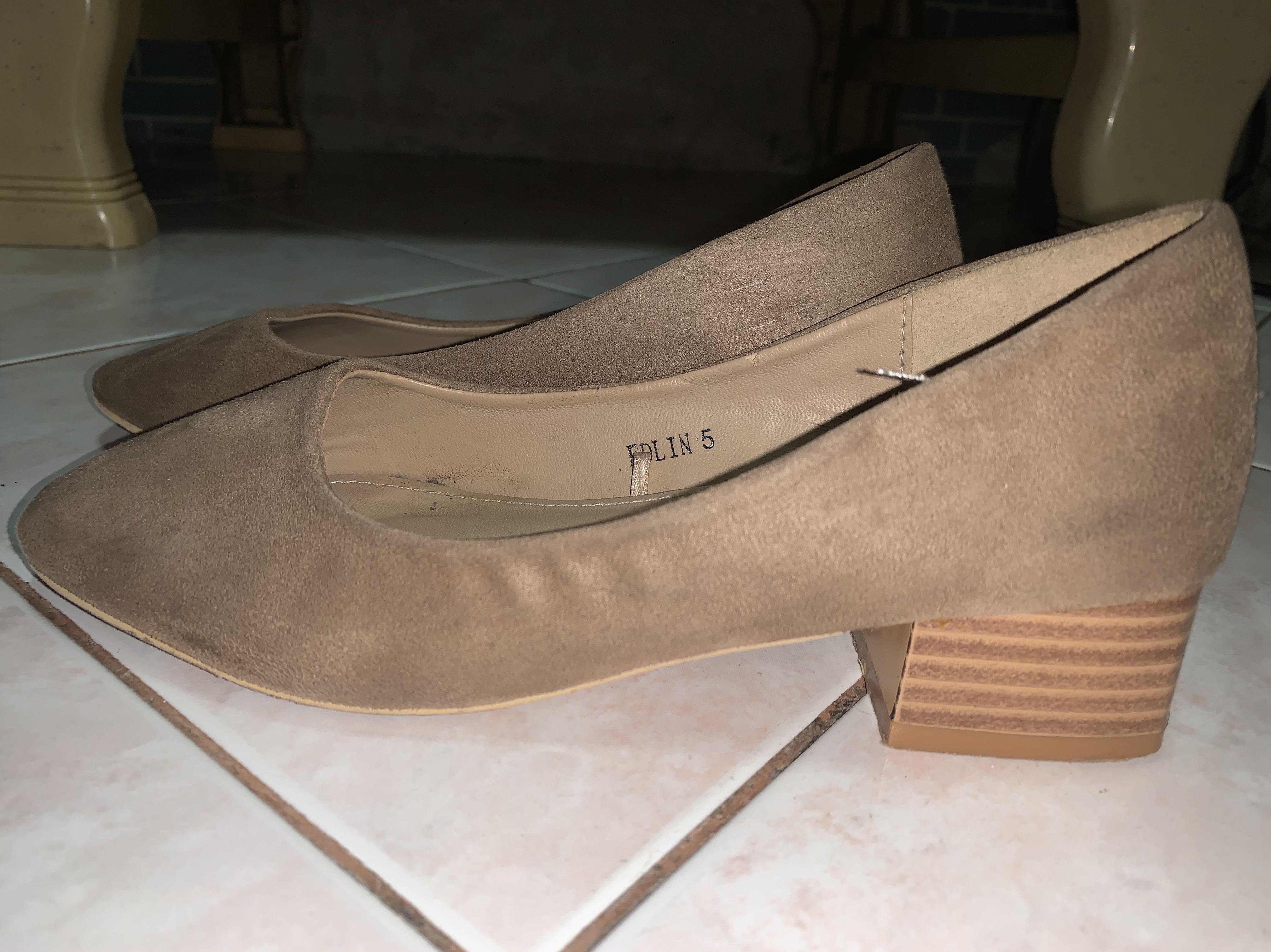Parisian Nude Block Heels Women S Fashion Footwear Heels On Carousell