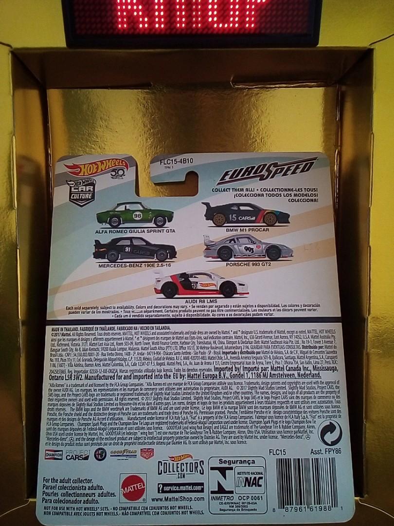 Hot Wheels Premium Audi R8 LMS EuroSpeed Car Culture Set 5 5 Hobbies Toys Toys Games