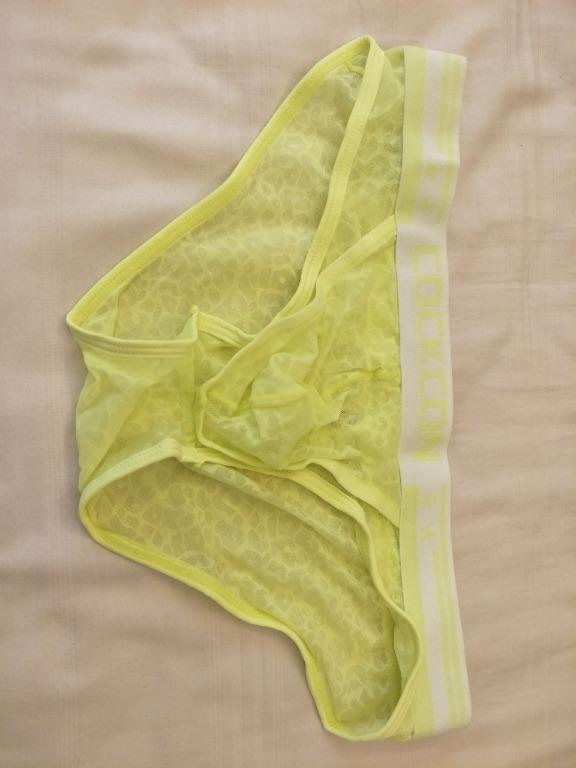 Cockcon Men Underwear Sheer See Through Lace Sexy Bikini Brief Jock C Thru Open Flap Men S