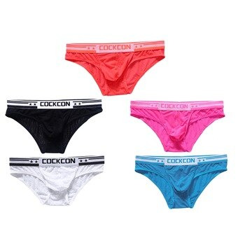 COCKCON Men Underwear Sheer See Through Lace Sexy Bikini Brief Jock C Thru Open Flap Men S