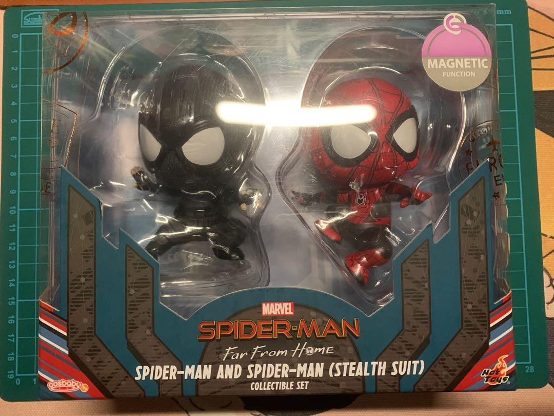 Wts Cosbaby Hot Toys Cosb Spiderman Far From Home Spiderman And Spiderman Stealth Suit