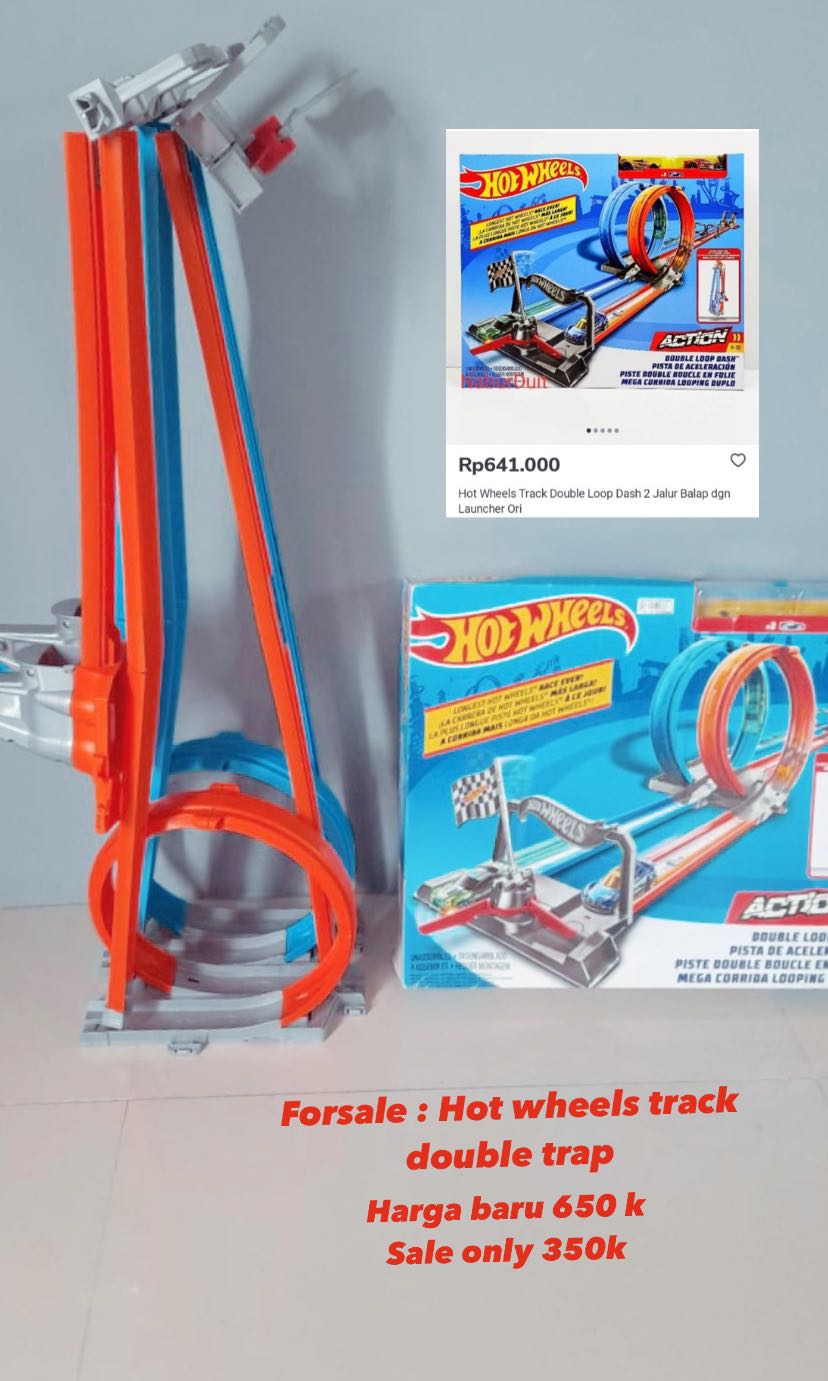 Hot Wheels Track Double Loop Dash Jalur Balap Toys Collectibles Mainan Di Carousell