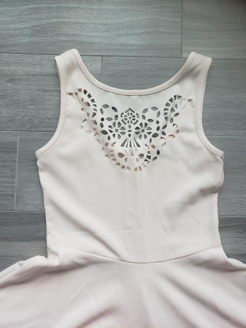 Amber Avenue Nude Skater Dress Women S Fashion Dresses Sets