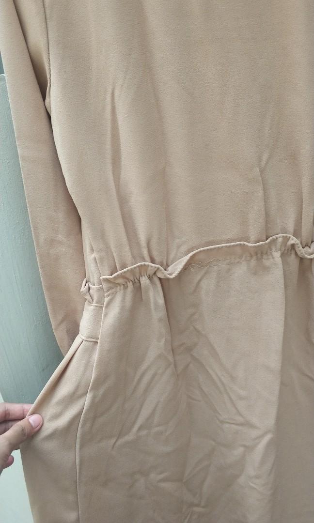 Mayoutfit Nude Tunic Fesyen Wanita Pakaian Wanita Atasan Di Carousell