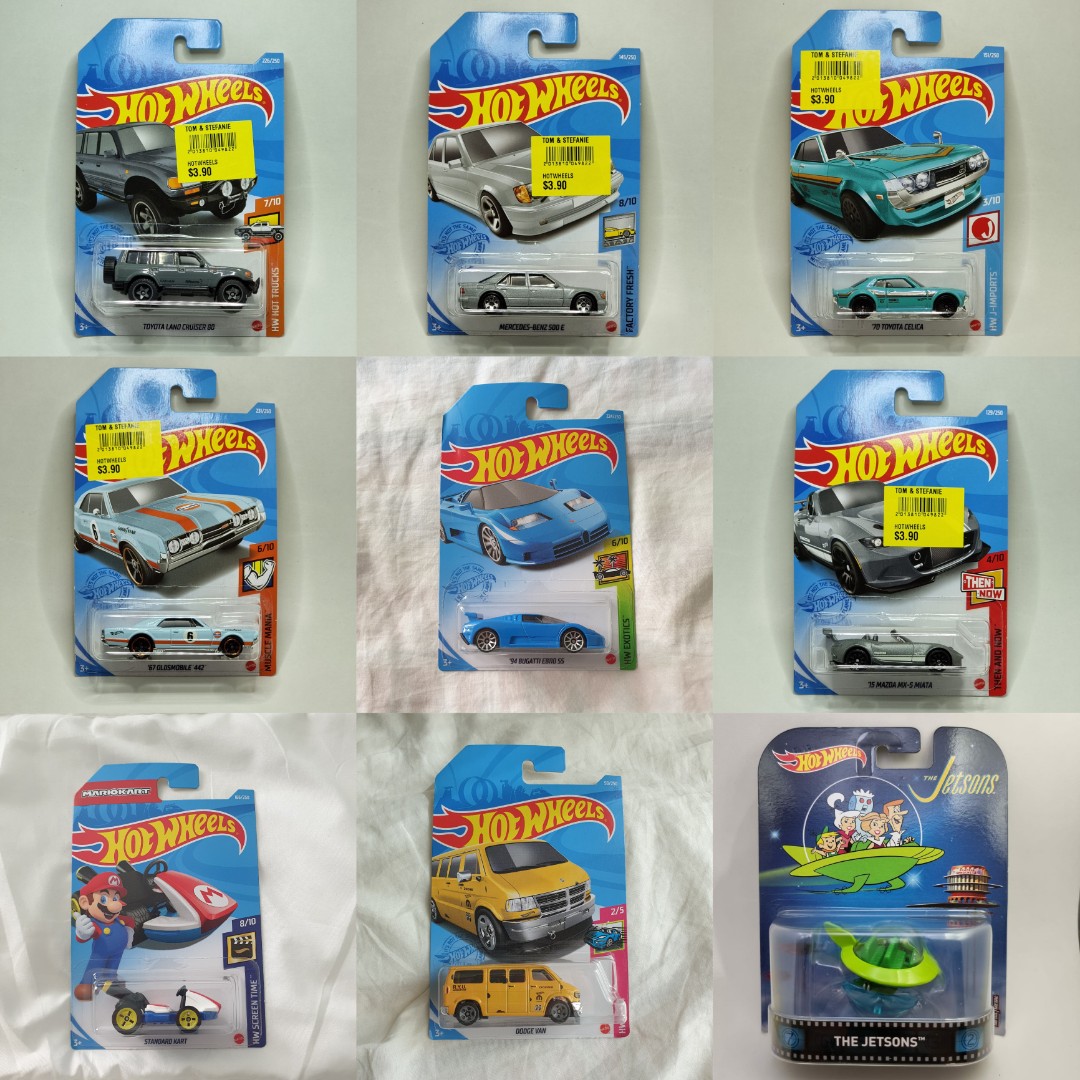 Hot Wheels Mercedes Benz Toyota Land Cruiser Toyota Celica Mazda Mx Miata Oldsmobile