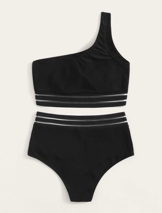 Mesh Toga High Waisted Bikini Set Women S Fashion Swimwear Bikinis Swimsuits On Carousell