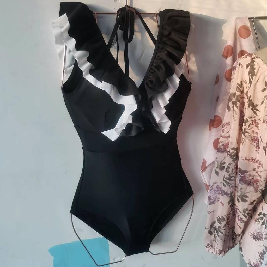 Swimsuit Bikini Baju Renang Wanita Ruffle Monokini Model One Piece V