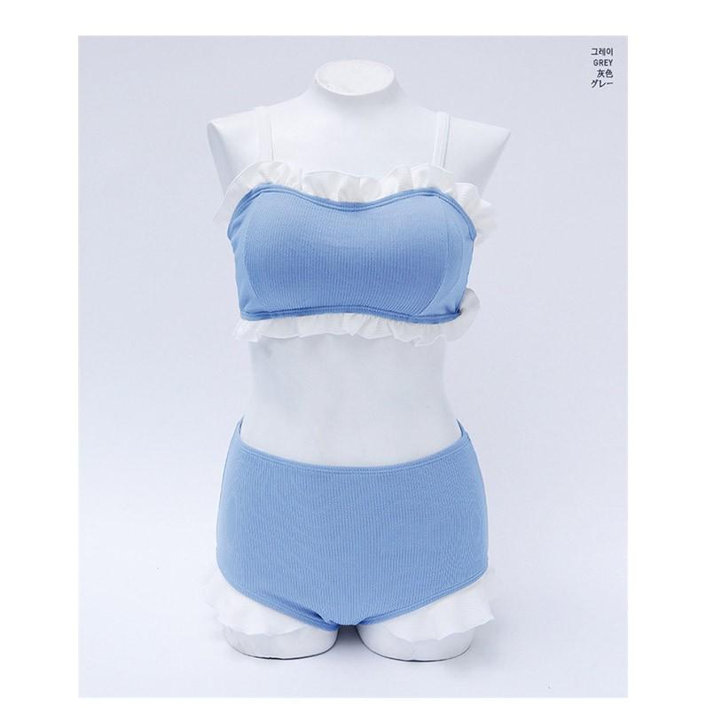 Swimsuit Bikini Baju Renang Wanita Gaya Korea Dengan Model Kriwil