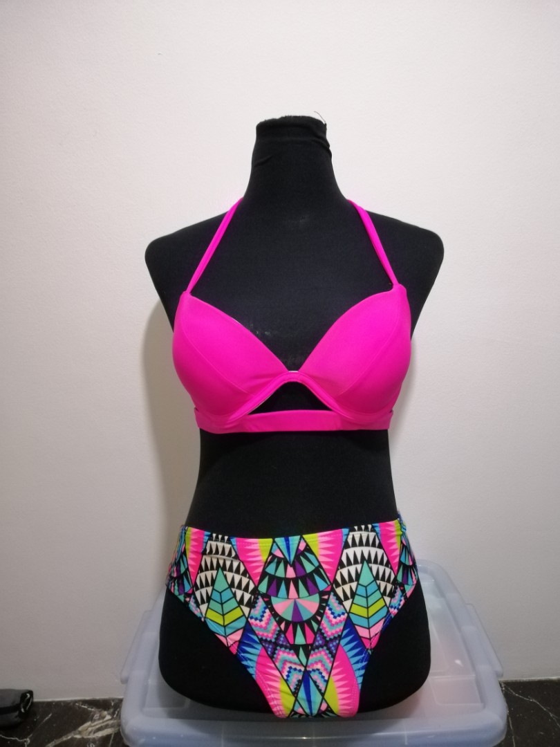 Sexy Neon Pink Padded Push Up Bikini Women S Fashion Swimwear