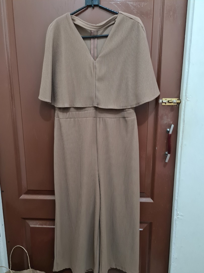 Choco Nude Jumpsuit Luxury Fesyen Wanita Pakaian Wanita Jumpsuits Di