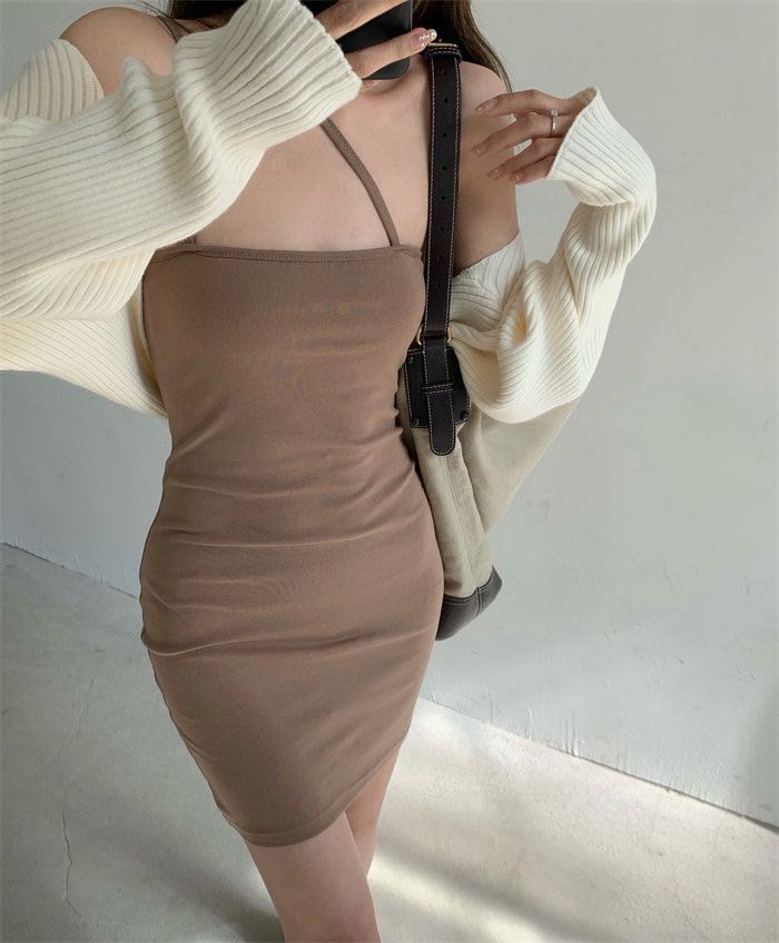 Nude Bodycon Dress Women S Fashion Dresses Sets Dresses On Carousell