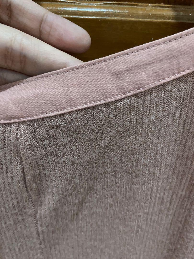 Nude Pink Lengan Panjang Fesyen Wanita Pakaian Wanita Baju Luaran Di