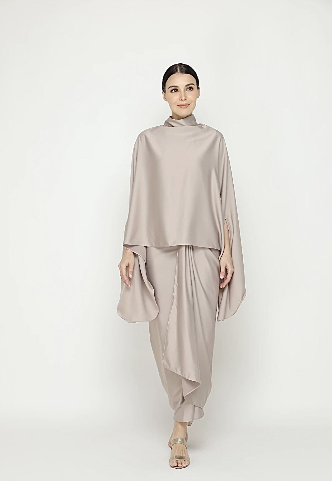New Caftanist Emily Kaftan Set In Sand Nude Bridesmaid Women S