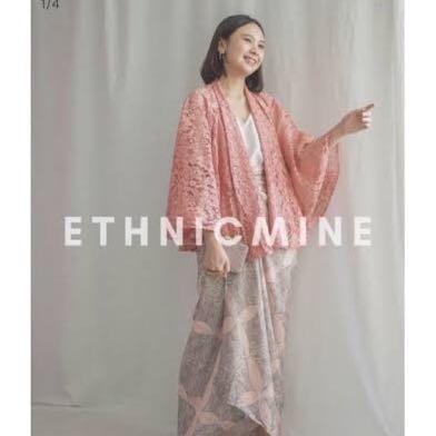 Ethnicmine Lacy Nina Nude Outer Brokat Kondangan Top Fesyen Wanita