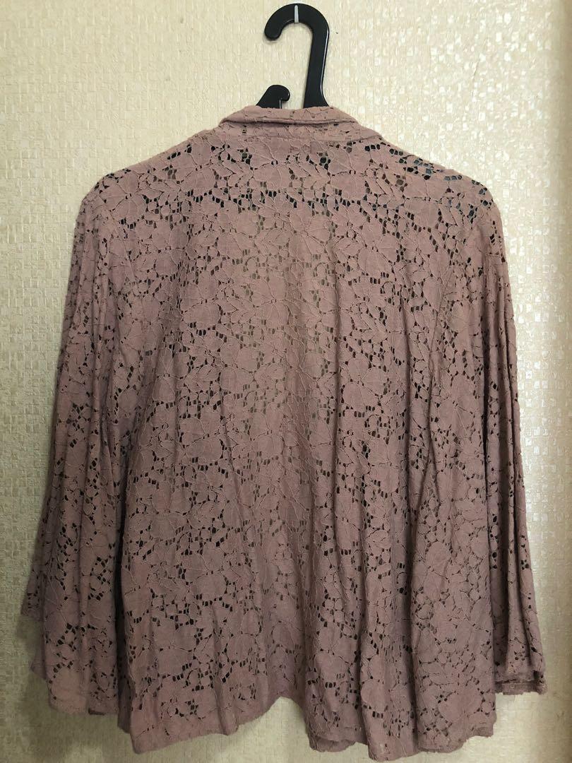 Ethnicmine Lacy Nina Nude Outer Brokat Kondangan Top Fesyen Wanita