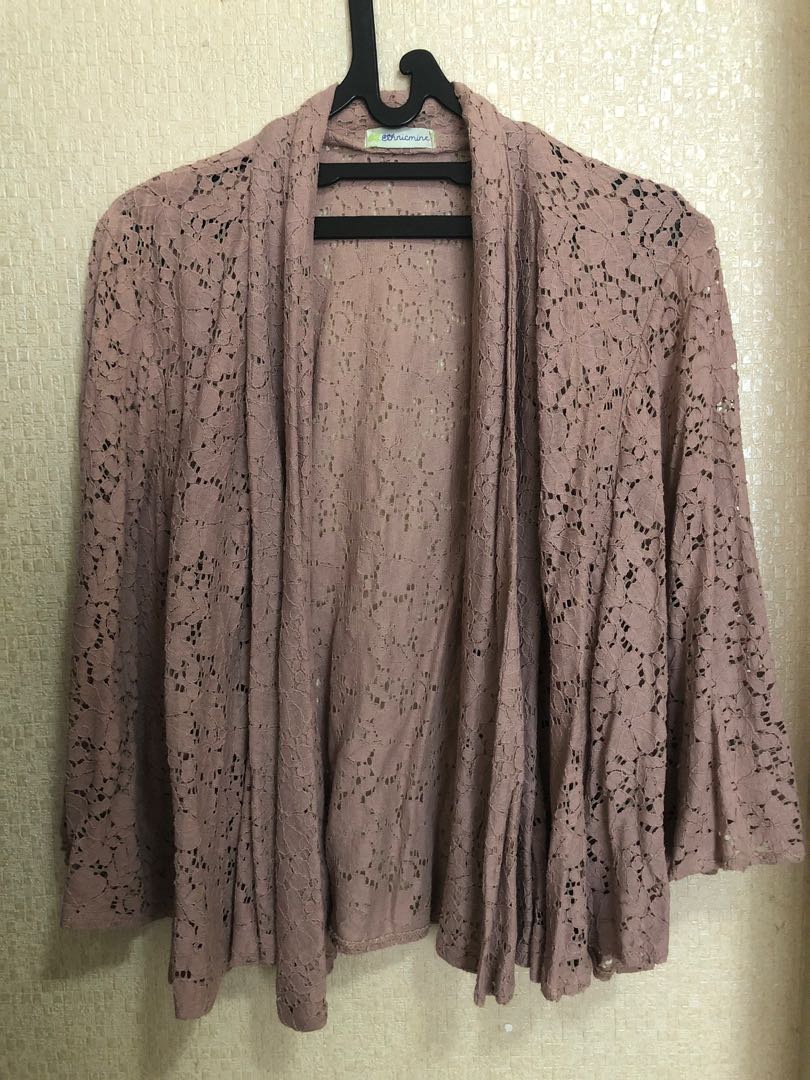 Ethnicmine Lacy Nina Nude Outer Brokat Kondangan Top Fesyen Wanita
