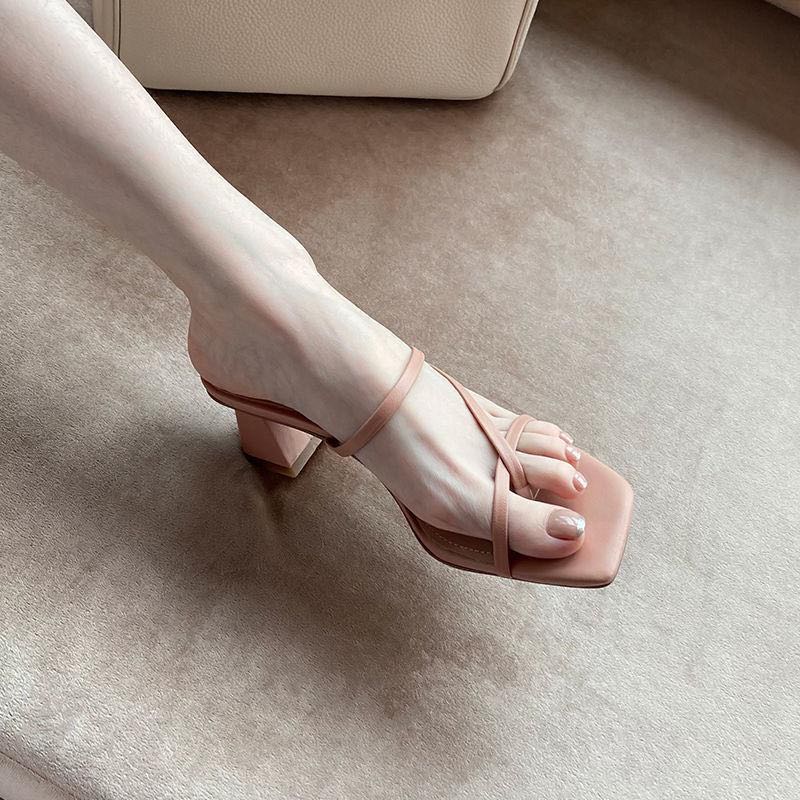 Nude Block Heels Women S Fashion Footwear Heels On Carousell